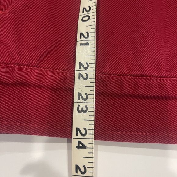 Vintage Jones Jeans Women's Red Denim Jacket Metal Buttons Leather Colla… - Picture 12 of 13